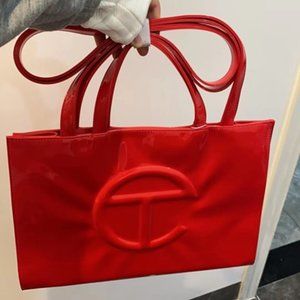 Medium Red Patent Telfar Bag